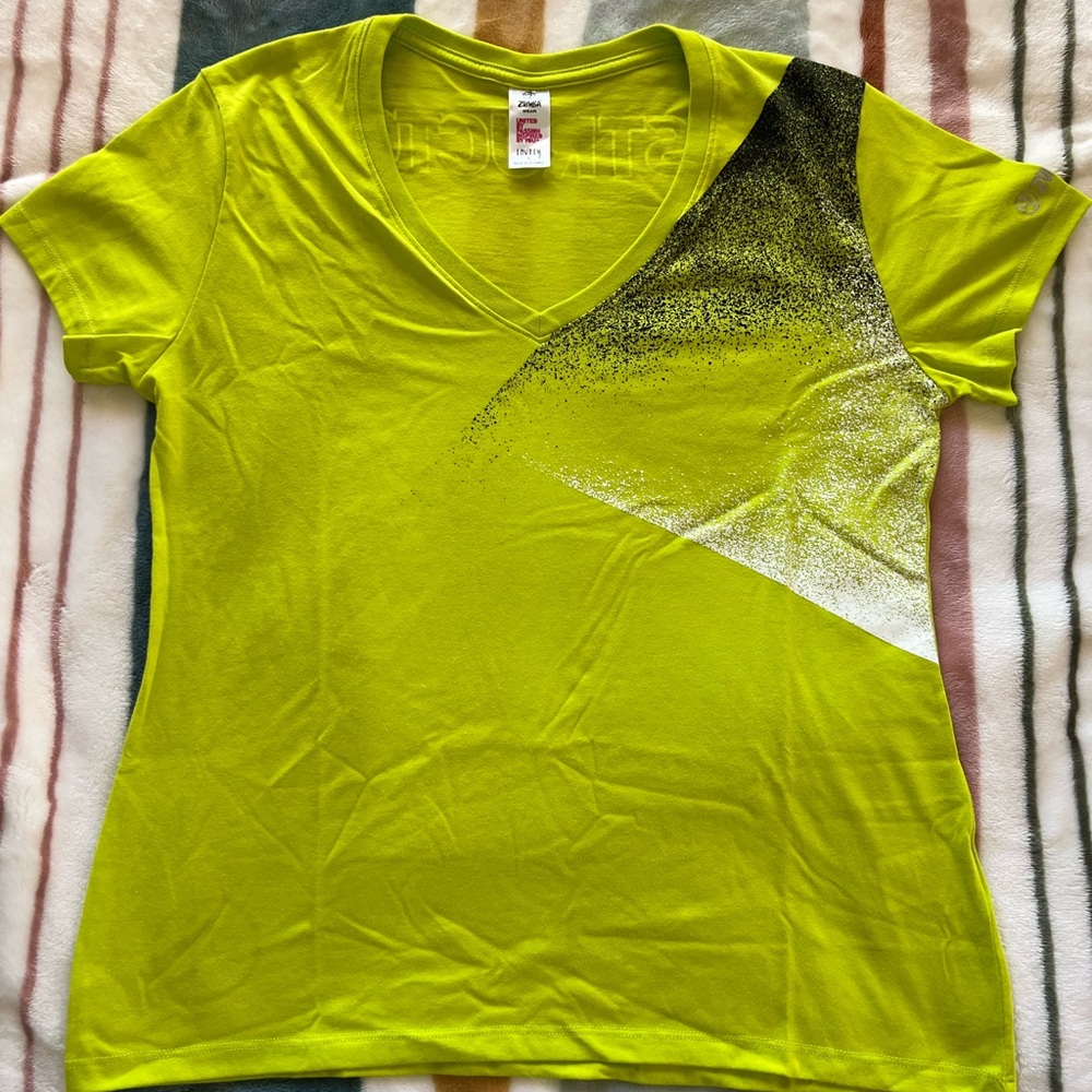 Women's Lime V-Neck Graphic Tee - Unbranded